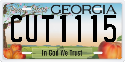 GA license plate CUT1115