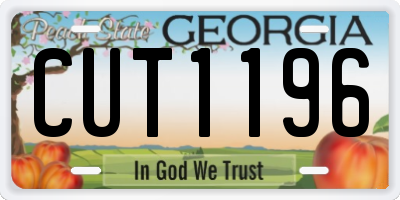 GA license plate CUT1196