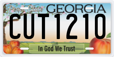 GA license plate CUT1210