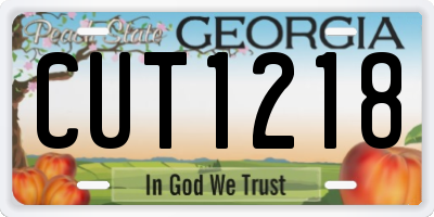 GA license plate CUT1218