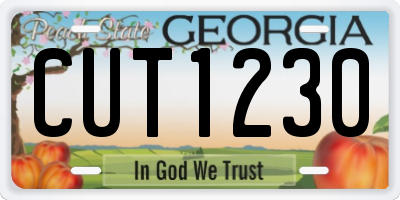 GA license plate CUT1230