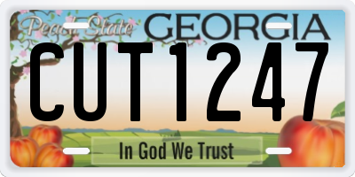 GA license plate CUT1247