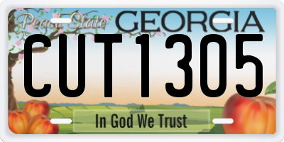 GA license plate CUT1305