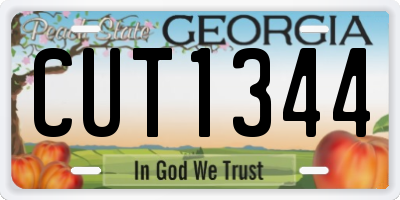 GA license plate CUT1344