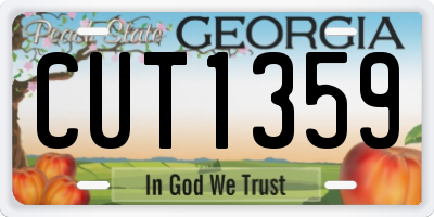 GA license plate CUT1359