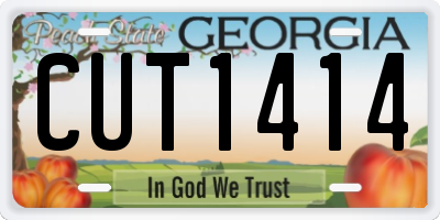 GA license plate CUT1414
