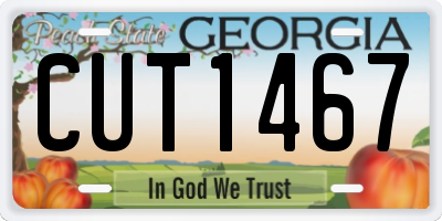 GA license plate CUT1467