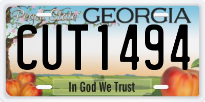 GA license plate CUT1494