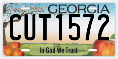 GA license plate CUT1572