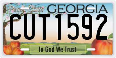 GA license plate CUT1592