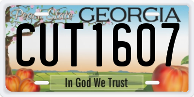 GA license plate CUT1607