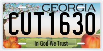 GA license plate CUT1630
