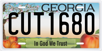 GA license plate CUT1680