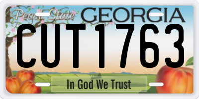 GA license plate CUT1763