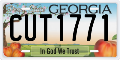 GA license plate CUT1771