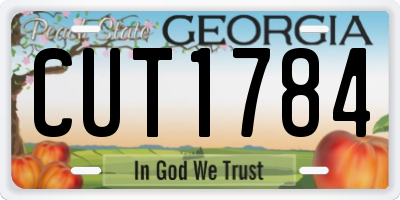 GA license plate CUT1784