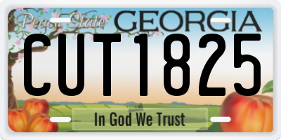 GA license plate CUT1825