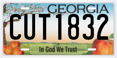 GA license plate CUT1832