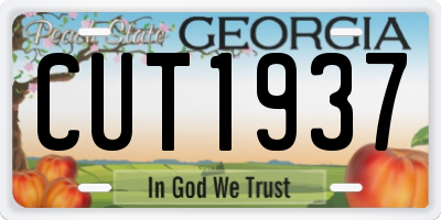 GA license plate CUT1937