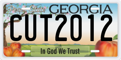 GA license plate CUT2012