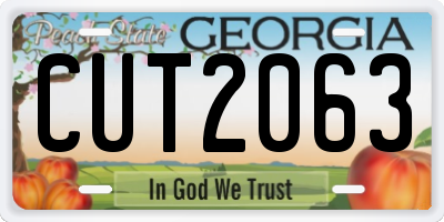 GA license plate CUT2063