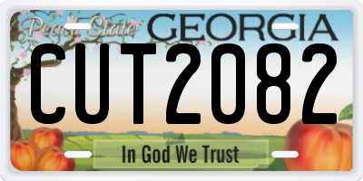 GA license plate CUT2082
