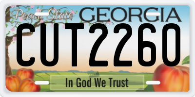 GA license plate CUT2260