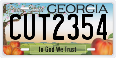 GA license plate CUT2354