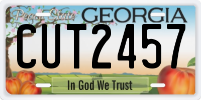 GA license plate CUT2457