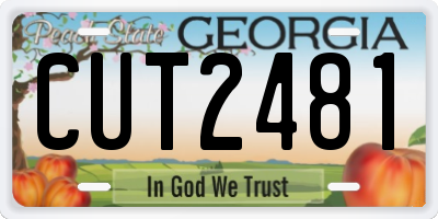 GA license plate CUT2481