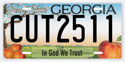 GA license plate CUT2511