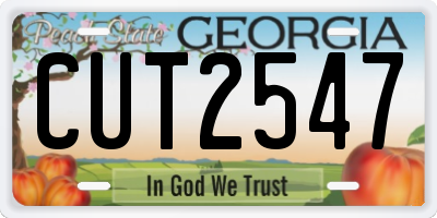 GA license plate CUT2547