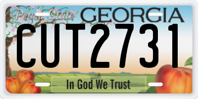 GA license plate CUT2731