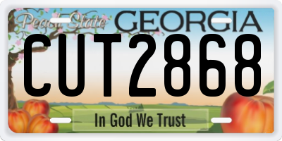 GA license plate CUT2868