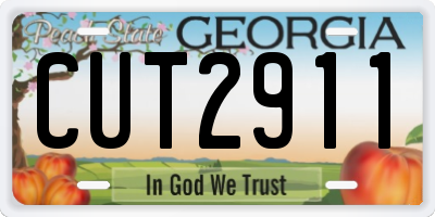 GA license plate CUT2911