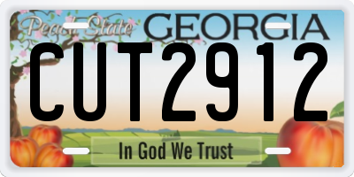 GA license plate CUT2912
