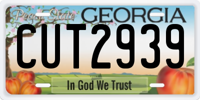 GA license plate CUT2939