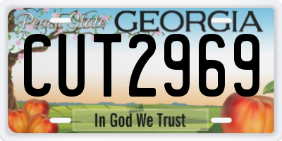 GA license plate CUT2969