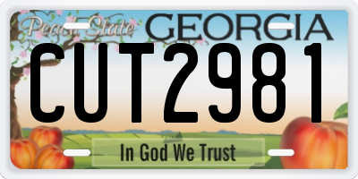 GA license plate CUT2981