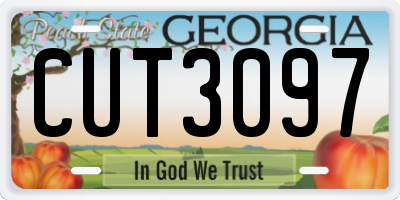 GA license plate CUT3097