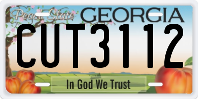 GA license plate CUT3112