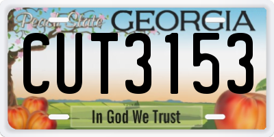 GA license plate CUT3153