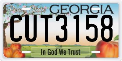 GA license plate CUT3158