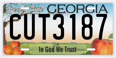 GA license plate CUT3187