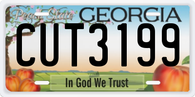 GA license plate CUT3199
