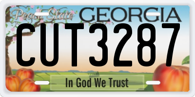 GA license plate CUT3287
