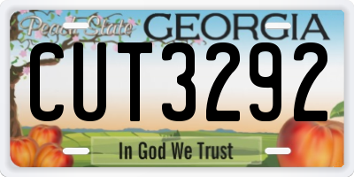 GA license plate CUT3292