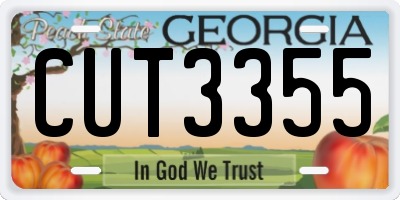 GA license plate CUT3355