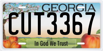GA license plate CUT3367