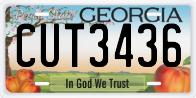 GA license plate CUT3436